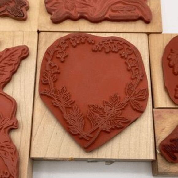 Lot of 6 Rubber Stamps for Crafting Floral Valentine’s Day Orchid Calla Lily - Picture 5 of 16